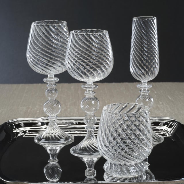 Rialto Twisted Optic Champagne Glasses, Set of 4 For Sale - Image 4 of 6