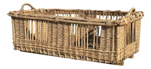 Large French Wicker Basket, 1920s