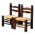 Pair Early 20th Century French Walnut Rush Chairs Attributed to Dudouyt For Sale