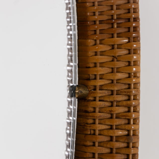 Wood Oval Rattan Mirrors, Set of 2 For Sale - Image 7 of 16