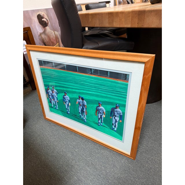 Early 21st Century MLB Los Angeles Dodgers Watercolor Artwork, Signed For Sale - Image 5 of 12