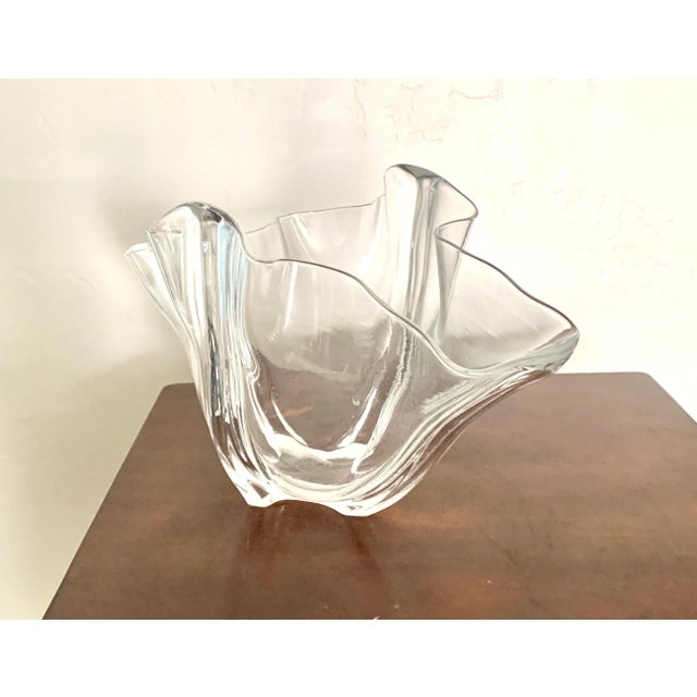 1920s 1920's Steuben Grotesque Antique Clear Glass Ripple Bowl Marked For Sale - Image 5 of 9