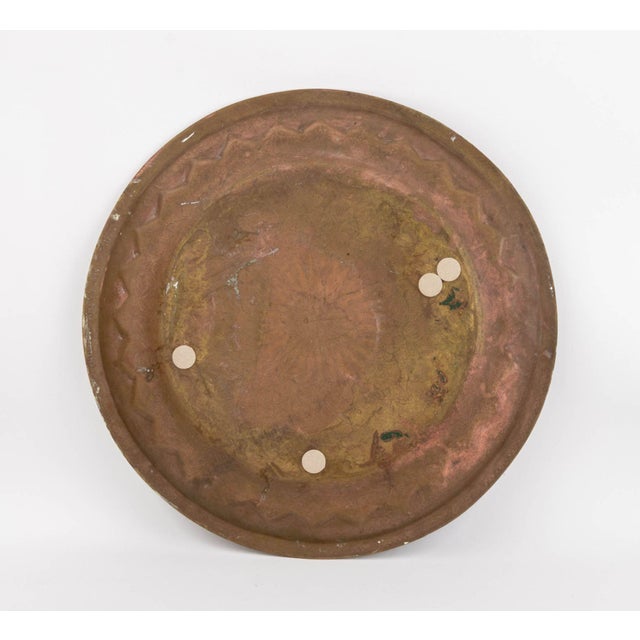 Indian Sunburst Motif Brass Circular Tray For Sale In New York - Image 6 of 7