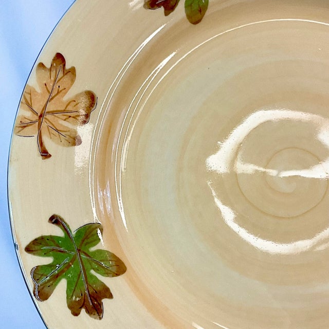 1990s Vintage Arts & Crafts Pottery Barn Harvest Dinner Plates - Set of 9, Thanksgiving For Sale - Image 6 of 9