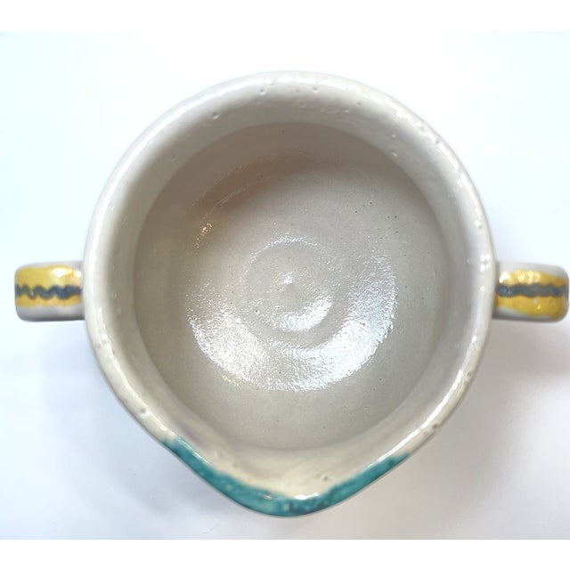 Green Vintage Mexican Pottery Cream and Sugar Frogs For Sale - Image 8 of 13