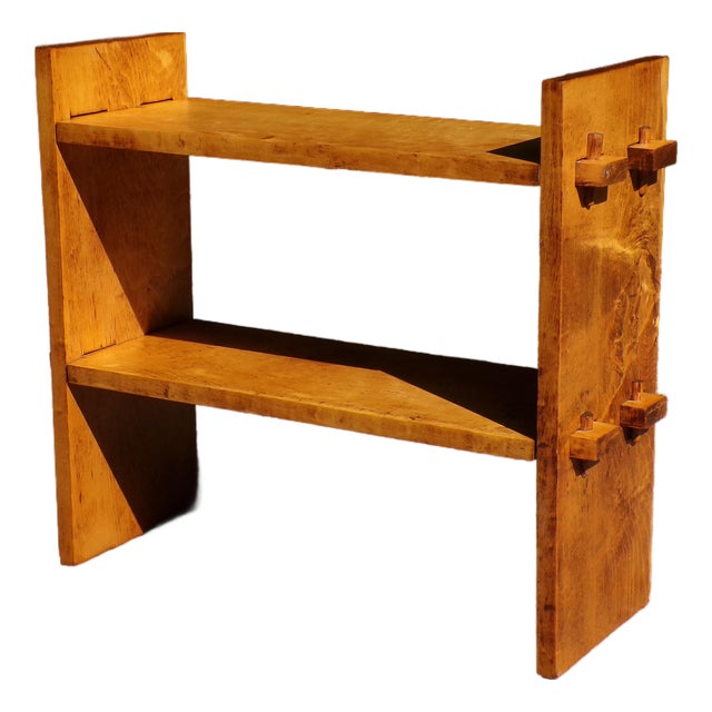 Vintage Arts & Crafts Style Low Bookcase Shoe Rack Open Shelf For Sale