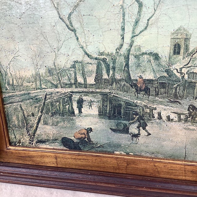 Antique European Winter Landscape Decorative Print in Period Gilt Frame For Sale - Image 12 of 12