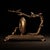 Vintage Bronze Table Clock Jeweled Bird & Dog Sculptural Desk Timepiece 4.3" For Sale - Image 4 of 9