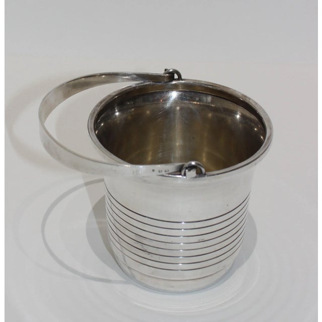 Personal Ice Bucket 1930s Streamline Moderne Silver Plated Hallmarks For Sale - Image 4 of 11