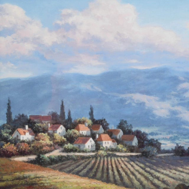 Framed Signed Sung Kim Vineyard Village Print For Sale - Image 4 of 11