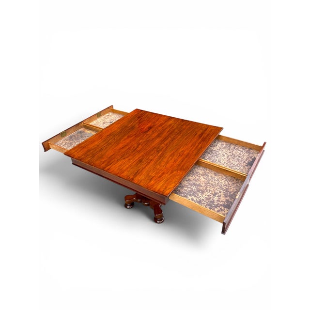 Wood English Regency Four-Drawer Center Table For Sale - Image 7 of 7