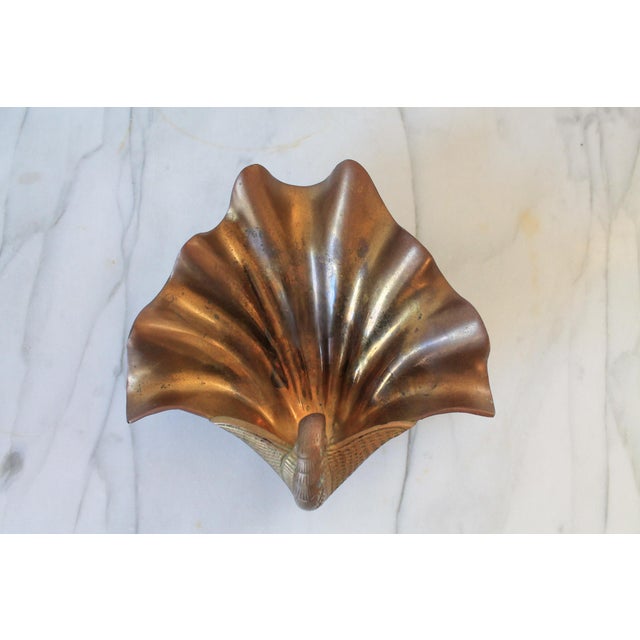 Vintage Footed Brass Shell Catchall or Soap Dish For Sale - Image 4 of 12