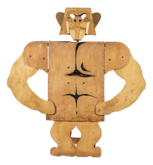 Luigi Nervo, Large Adjustable Gorilla, 1977, Wood