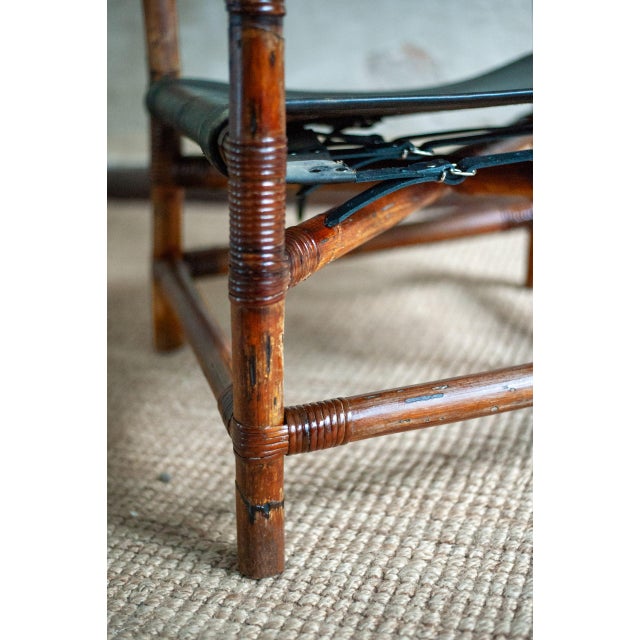 Set of Bamboo Lounge Set with Chair and Ottoman, 1970s For Sale - Image 6 of 18