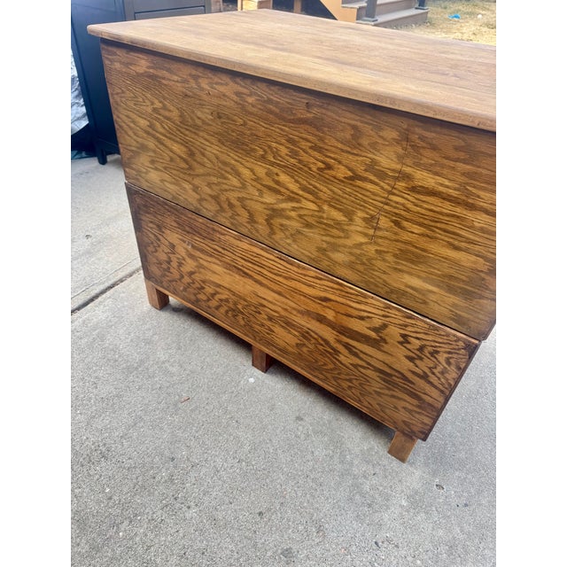 Wood Vintage Hamilton Oak Flat File Double-Stack Cabinet For Sale - Image 7 of 8