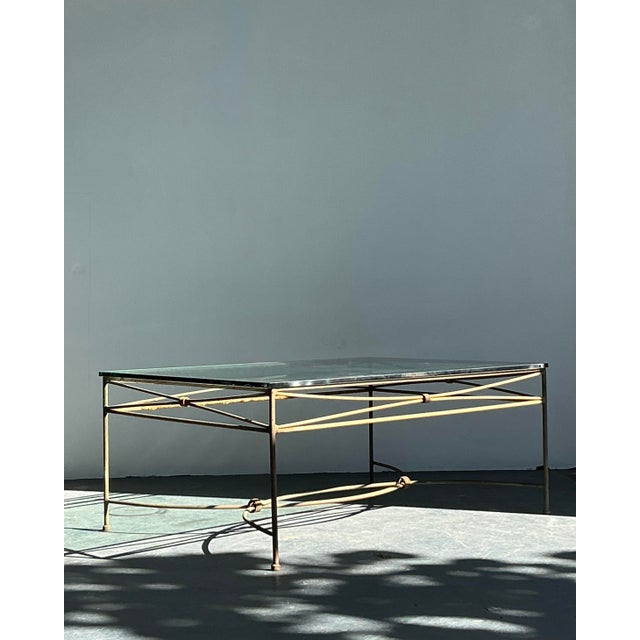 Metal Vintage Boho Distressed Wrought Iron Coffee Table For Sale - Image 7 of 8