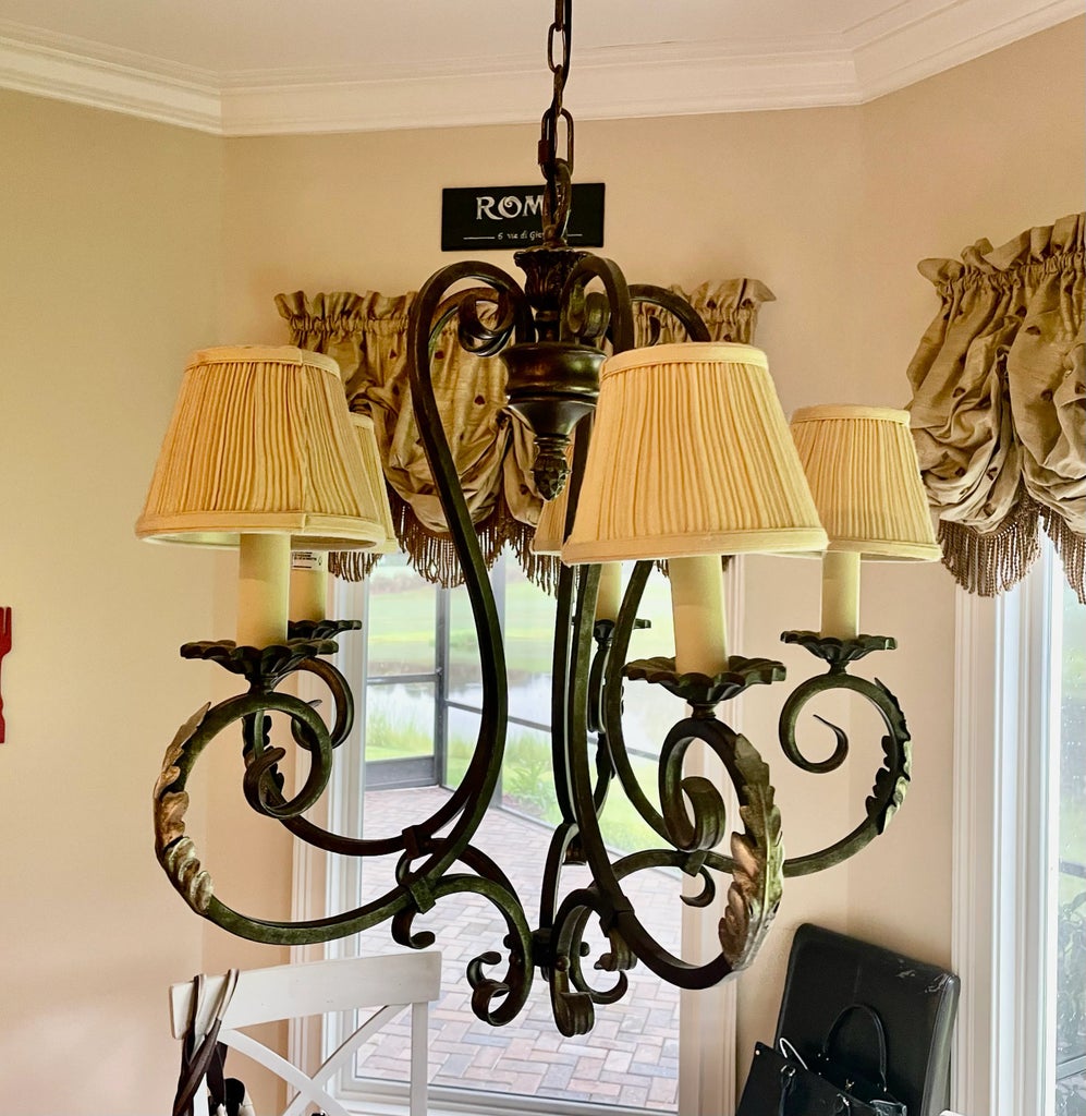 21st Century Murray Feiss Bronze 5 Light Chandelier | Chairish