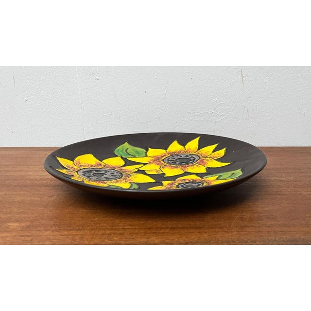 Mid-Century German Studio Pottery Wall Plate with Sunflower Design from Ruscha, 1960s For Sale - Image 18 of 18
