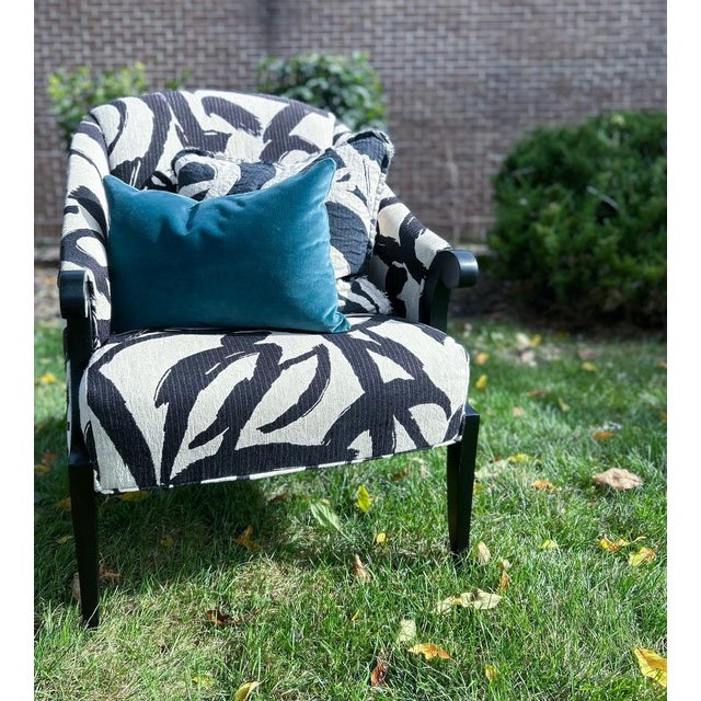 Postmodern 1980s Thayer Coggin Modern Graphic Accent Chair For Sale - Image 3 of 5
