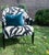 Postmodern 1980s Thayer Coggin Modern Graphic Accent Chair For Sale - Image 3 of 5