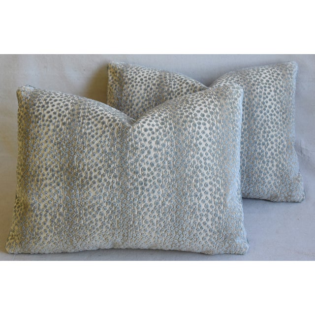 Schumacher Velvet Linen Animal Spot Feather Down Pillows 23 X 17