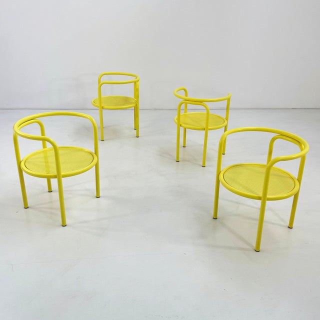 1960s Yellow Locus Solus Chairs by Gae Aulenti for Poltronova, 1960s, Set of 4 For Sale - Image 5 of 11