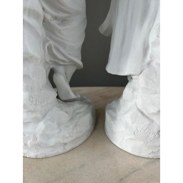 G. Lévy, Pair of Biscuit Porcelain Sculptures, 1800s, Porcelain For Sale - Image 3 of 13