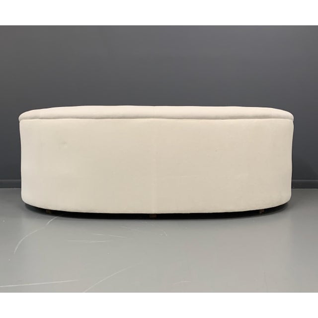 Textile Mid Century Modern Large Kidney Bean Curved Sofa Weiman Style in Textured Velvet For Sale - Image 7 of 10