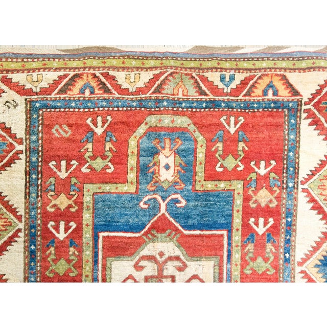 Textile Early 20th Century Kazak Prayer Rug For Sale - Image 7 of 14