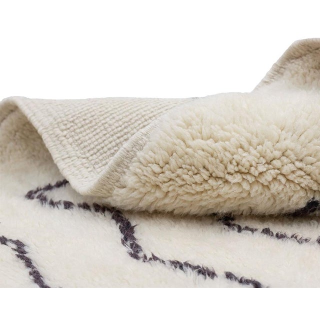 Chevron Stripe Hand-Knotted Moroccan Wool Rug | 9'7" X 6'8" | One of a Kind For Sale - Image 12 of 13