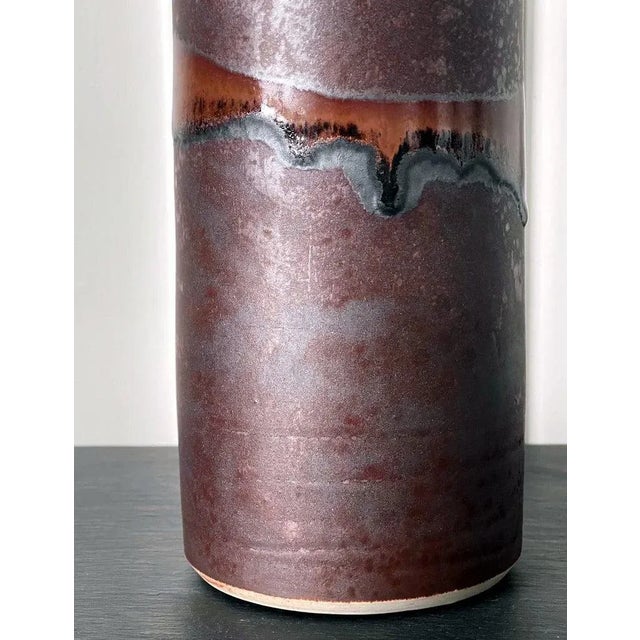 1960s Early Ceramic Vase with Glaze by Brother Thomas Bezanson For Sale - Image 9 of 12