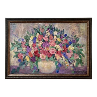 Dorothea Litzinger (American 1889-1925) Large Scale Floral Still Life, Oil on Canvas For Sale
