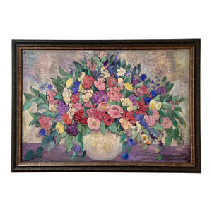 Dorothea Litzinger (American 1889-1925) Large Scale Floral Still Life, Oil on Canvas