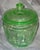 Glass 1940s Anchor Hocking Vaseline Glass Ginger Jar For Sale - Image 7 of 7