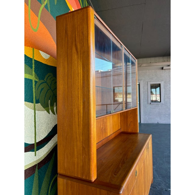 Brass Danish Teak D-Scan Captain Line Hutch For Sale - Image 8 of 11