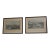 Pair Vintage Hand Painted Horse Racing Engravings in Frame For Sale