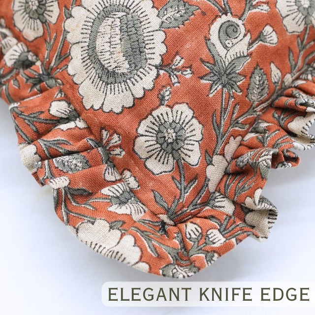 Fabdivine Ruffle Throw Pillow Decorative Ruffle Accent Cushion for Sofa, Bed & Chair 26x26 Inch-Sun Flower For Sale - Image 6 of 6