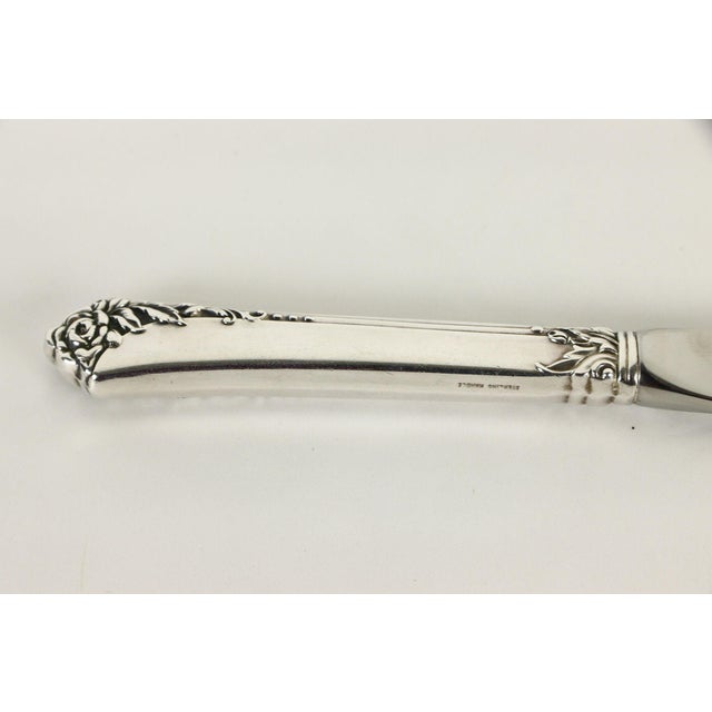 Mid 20th Century Mid 20th Century Oneida Heirloom Damask Rose Sterling Silver Master Butter Knife, No Mono For Sale - Image 5 of 6