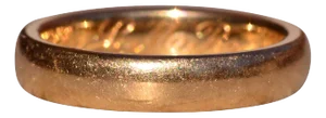 The 102nd Street: Signed Antique Yellow Gold Wedding Band Circa 1907