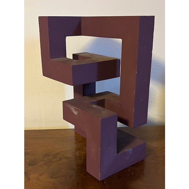 David Seccombe (New York City 1930 - 2022) Mid-Century Modernist Abstract Paint Decorated Wood Table Sculpture Circa 1960 For Sale - Image 9 of 18
