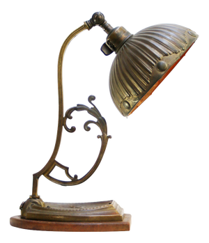 Art Nouveau French Brass Table Desk Light, 1920s