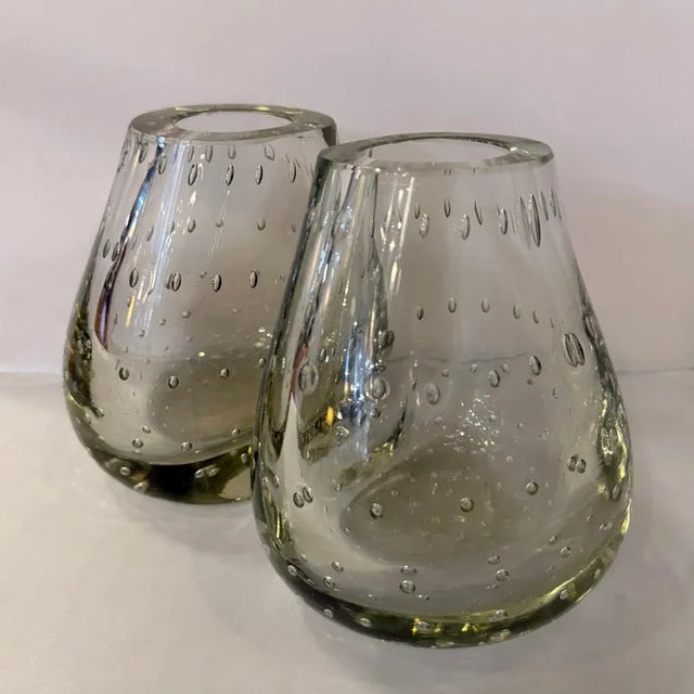 1960s Mid-Century Modern Bullicante Glass Bookend Vases by Carl Erikson - a Pair For Sale - Image 5 of 9