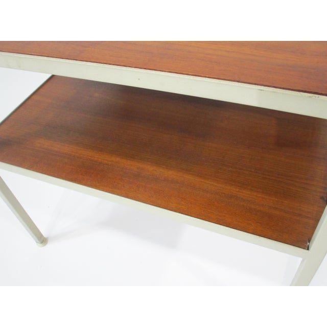 Mid 20th Century George Nelson Styled Mid Century Walnut Steel Side Table by Janet Rosenblum For Sale - Image 5 of 8