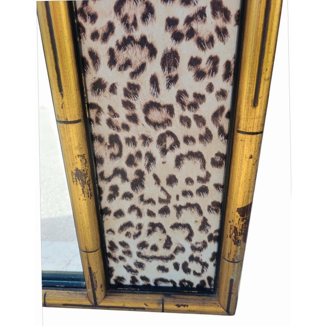 La Barge Customized Leopard Antique Gold Gilt Tall Rectangular Hollywood Regency Wall Mirror For Sale - Image 4 of 10