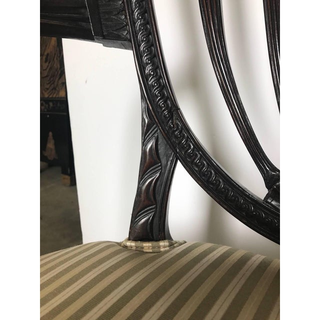 Black 19th Century Hand Carved Hepplewhite Armchair Desk Chair For Sale - Image 8 of 10