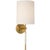 Barbara Barry for Visual Comfort Signature Clout Tail Sconce in Soft Brass with Linen Shade For Sale