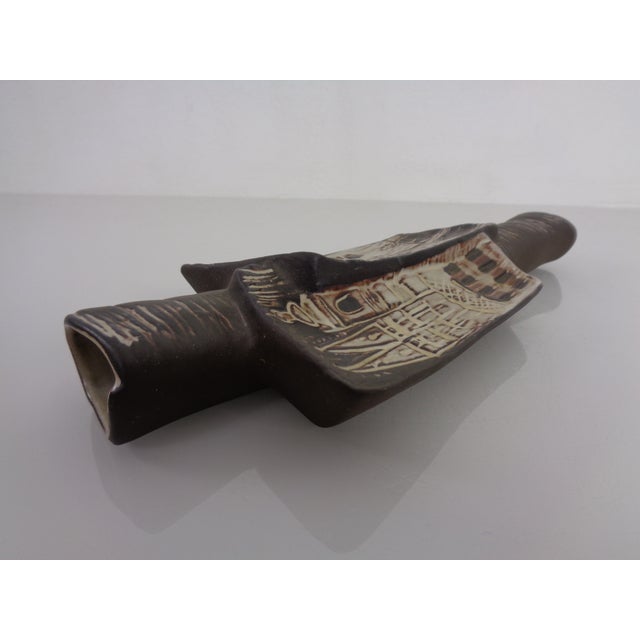 Studio Ceramic Wall Vase of Prague from Keramo Kostelec, Czechoslovakia, 1960s For Sale - Image 10 of 15