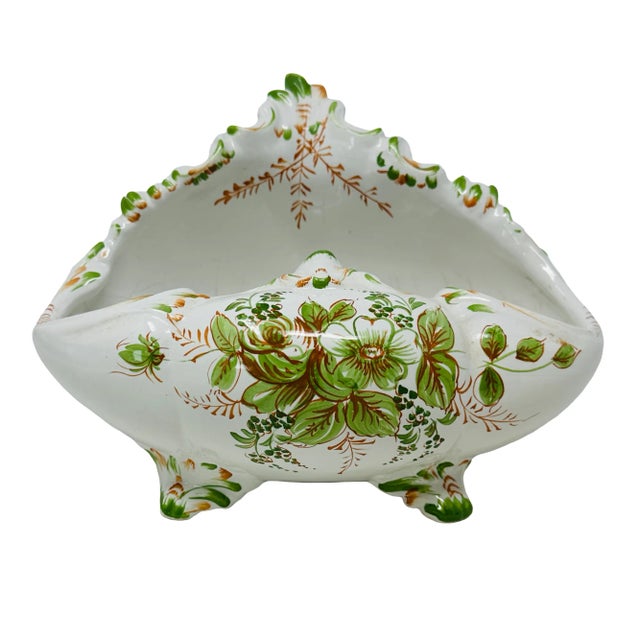 Vintage Paul's Hand Painted Ceramic Footed Bowl Made in Italy For Sale - Image 13 of 13