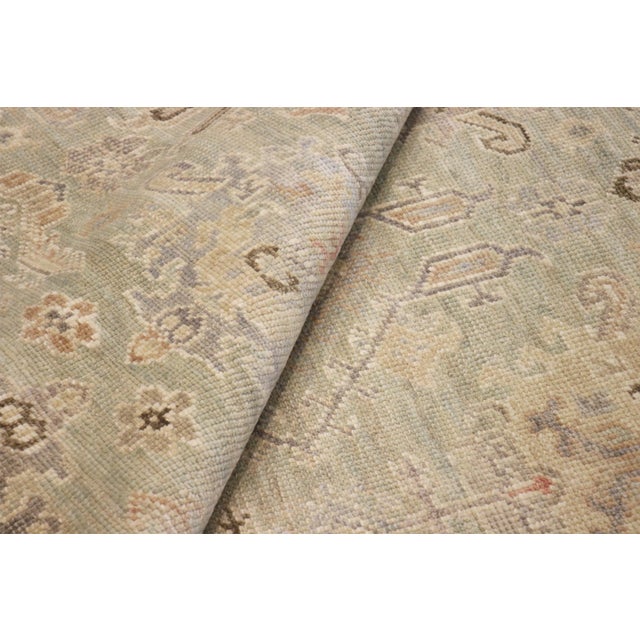 Pasargad Home Oushak L. Green Wool Area Rug, 8'10'' X 11'10'' For Sale - Image 4 of 5