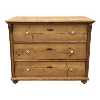 Pine Central European Chest of Three Drawers For Sale
